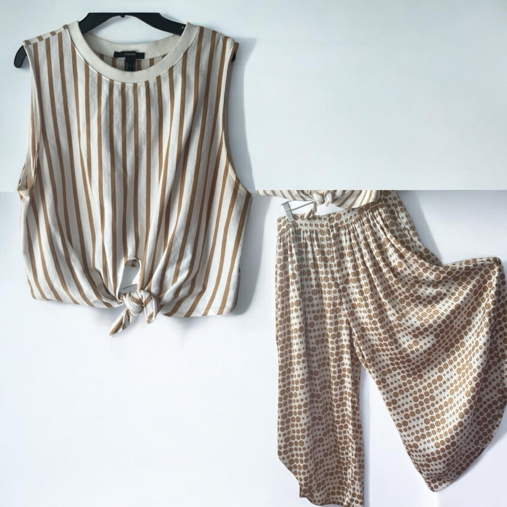 SET sleeveless top/wideleg pant